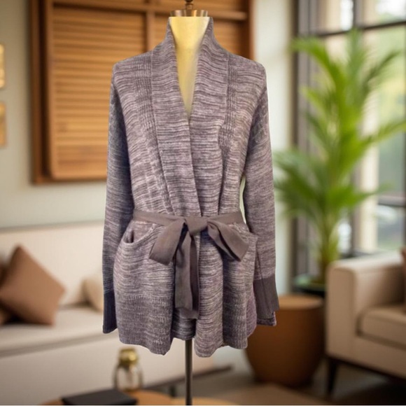 Simply Vera cardigan open front pockets pockets & tie waist Large - Picture 7 of 11